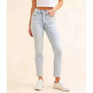 Women’s Light Blue Button-Fly Wedgie Levi’s Jeans Sz 32 Casual